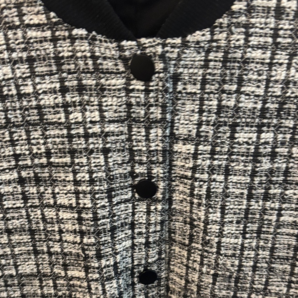 Madden NYC Black and White Checkered Bomber Jacket - Picture 4 of 11